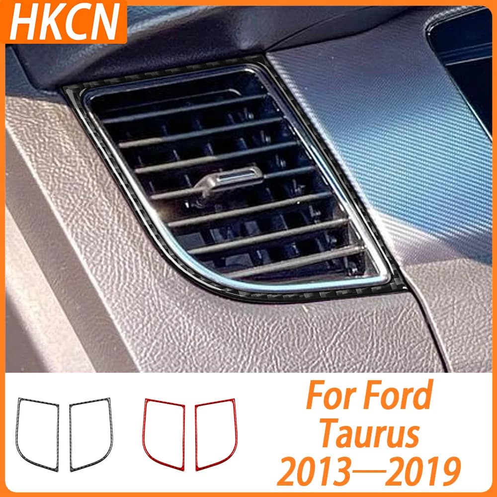 Entrambi i lati del cruscotto Air Vent Uscita Telaio Accessori interni auto Trim Abete per Ford TAURUS 2013-2019 Adesivo in fibra di carbonio