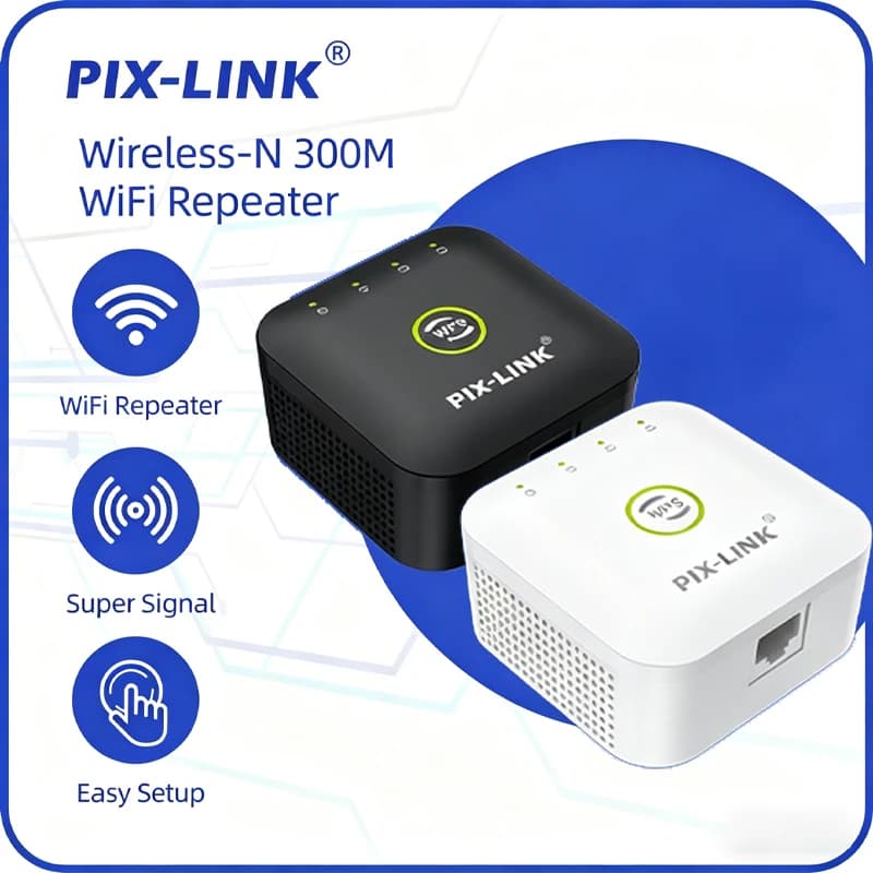 PIX-LINK WR23 Ripetitore WiFi 300Mbps, Router Wireless N/Modalità AP 2.4GHz, Configurazione Facile WPS, Amplificatore di Segnale WiFi con Penetrazione Pareti