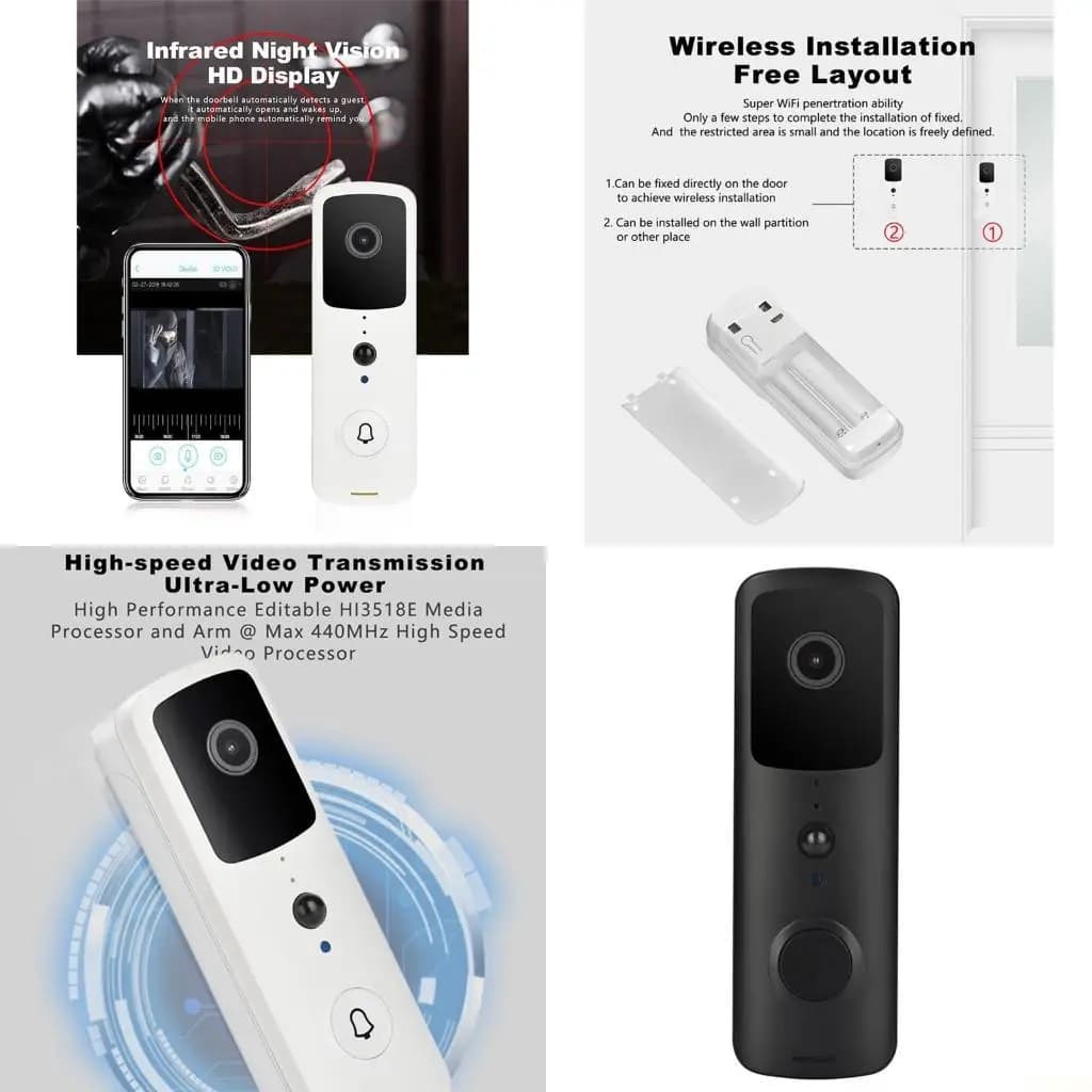 B03F Videocitofono per telecamera intelligente Campanello IR Rilevazione PIR Wireless Wifi Night fo