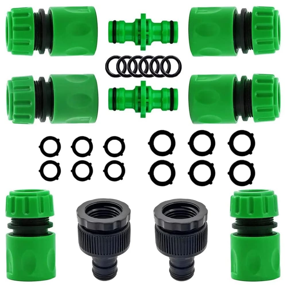 Garden Watering Hose Quick Connector 1/2" End Double Male ABS Joint Adapter Extender Set for Pipe Tube