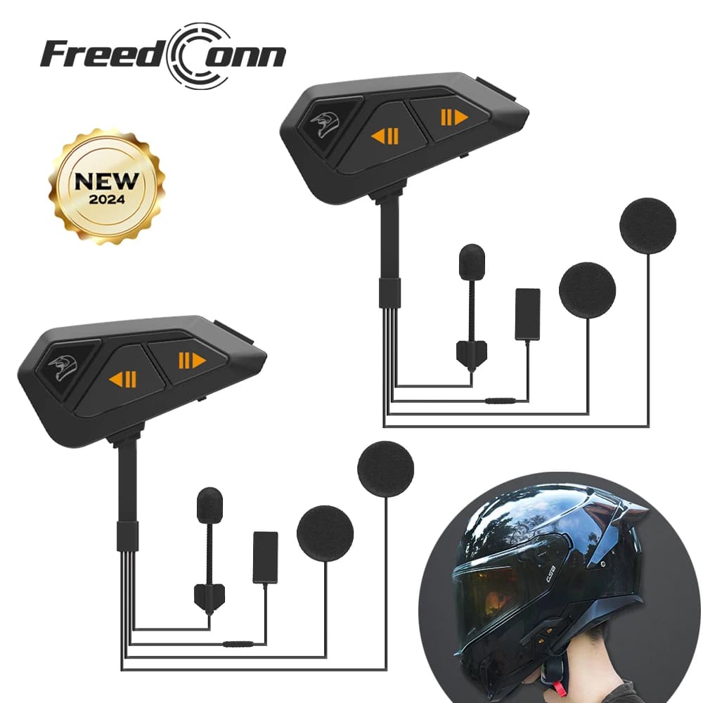 Interfono per moto Auricolare Bluetooth Casco Gruppo Musica Condividi Comunicatore FM 1200M a 6 vie Auricolare FreedConn