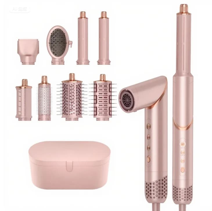 Asciugacapelli Multifunzione con Spazzola ad Aria Calda, Strumento per lo Styling dei Capelli 8 in 1
