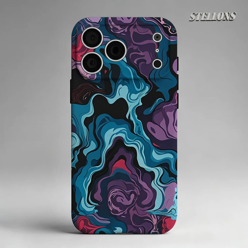 Custodia per telefono in marmo colorato a spirale per custodia magnetica per iPhone 17 16 15 14 13 Pro Max Plus, custodia robusta a strato singolo/doppio