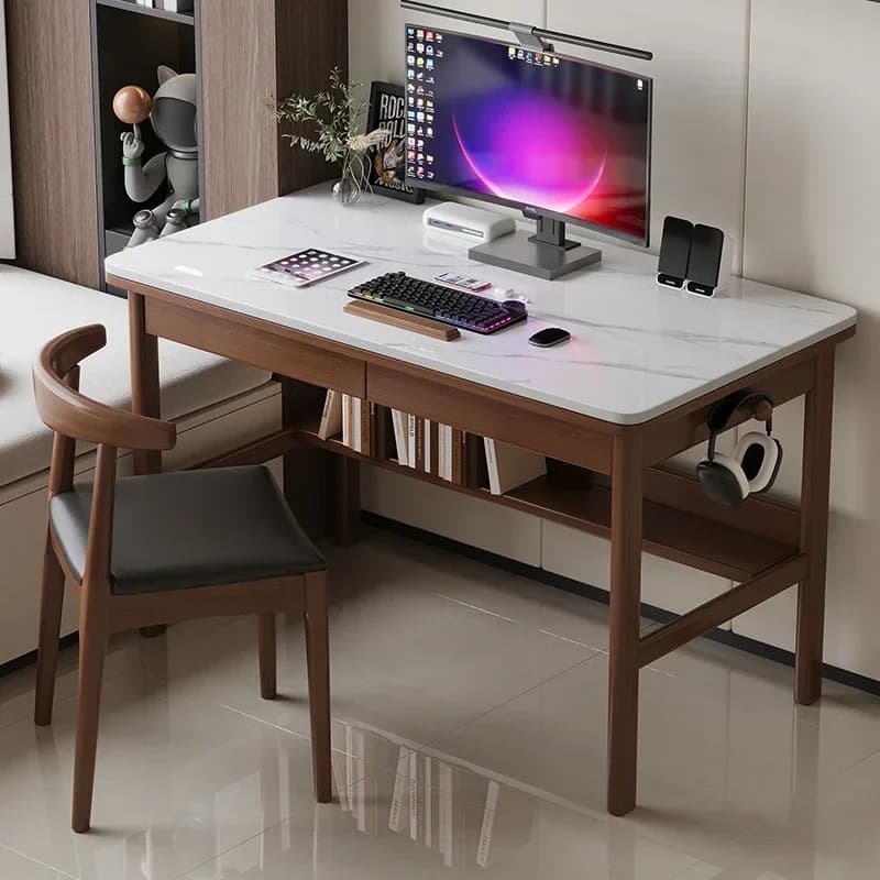 Tavoli per computer da casa e ufficio, bianchi, per studio, gaming, studenti, moderni, con supporto per monitor, scrivania da lavoro, accessori per cameretta