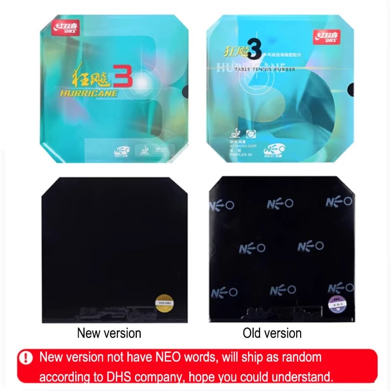 DHS NEO Hurricane 3 ping pong rubber pimples with sponge new ping pong racks, sports ping pong rubber with racket