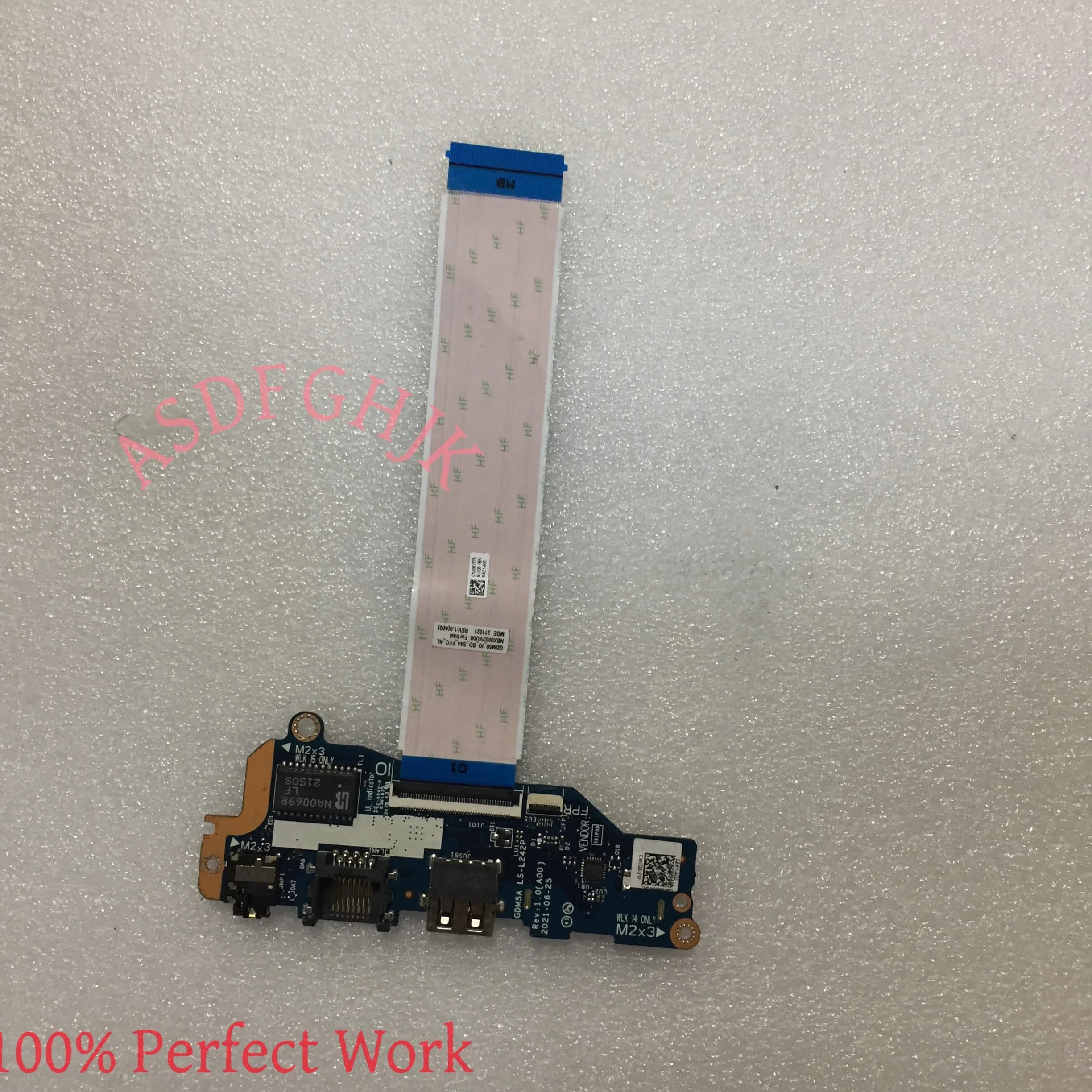 Per Dell Vostro 3510 3511 3515 3520 3525 Scheda Lettore Schede SD USB Audio RJ45 con Cavo LS-L242P GDM5A Accessorio