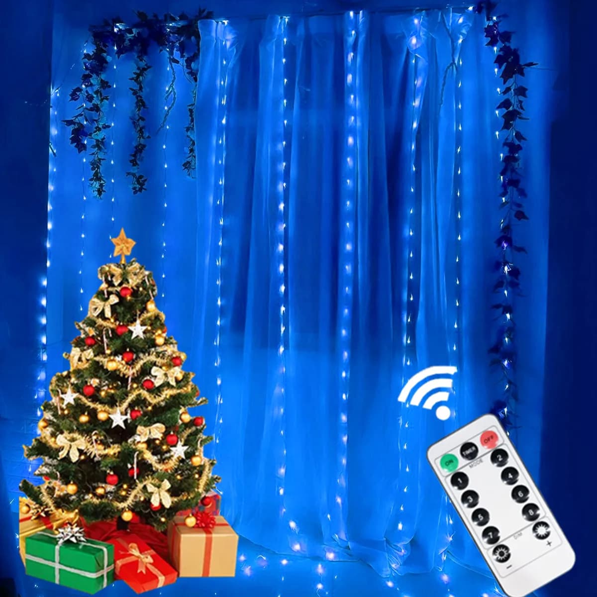 8 modalità USB telecomando lucine matrimonio decorazioni natalizie ghirlanda LED luci per tende stringa per la casa camera da letto lampada di Capodanno