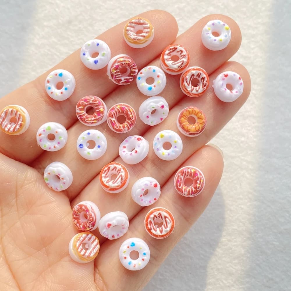50 pezzi misti ciambelle al cioccolato colorate nail art con retro piatto strass perline scrapbook manicure fai da te appliques accessori artigianato