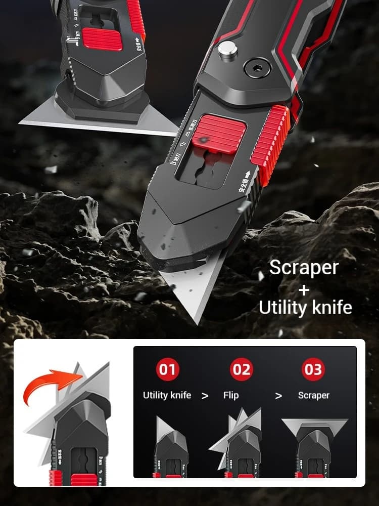 Coltello multiuso per taglio pesante e pala, cartone per taglierina per scatole, coltello spelafili per elettricisti, tagliatrice per scatole telescopiche per carichi pesanti
