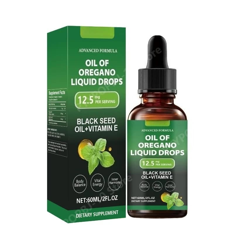 Olio di Origano in Gocce con Olio di Semi Neri e Vitamina E 60ml Integratore Erboristico per il Benessere Quotidiano Facile da Trasportare