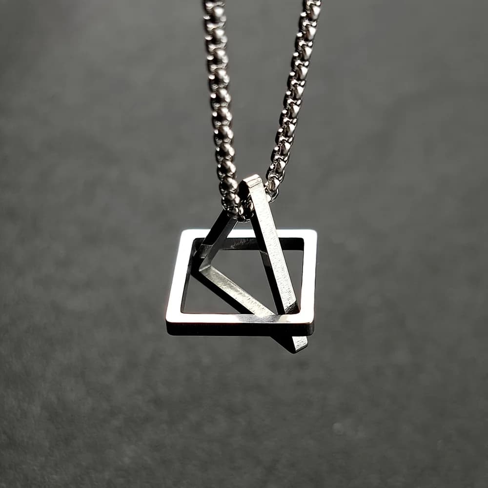 1PCS Triangular Square Geometric Pendant, Chain, Fashion Pendant Chain, Daily Wear, Hipster Accessories, Holiday Wear Accessories