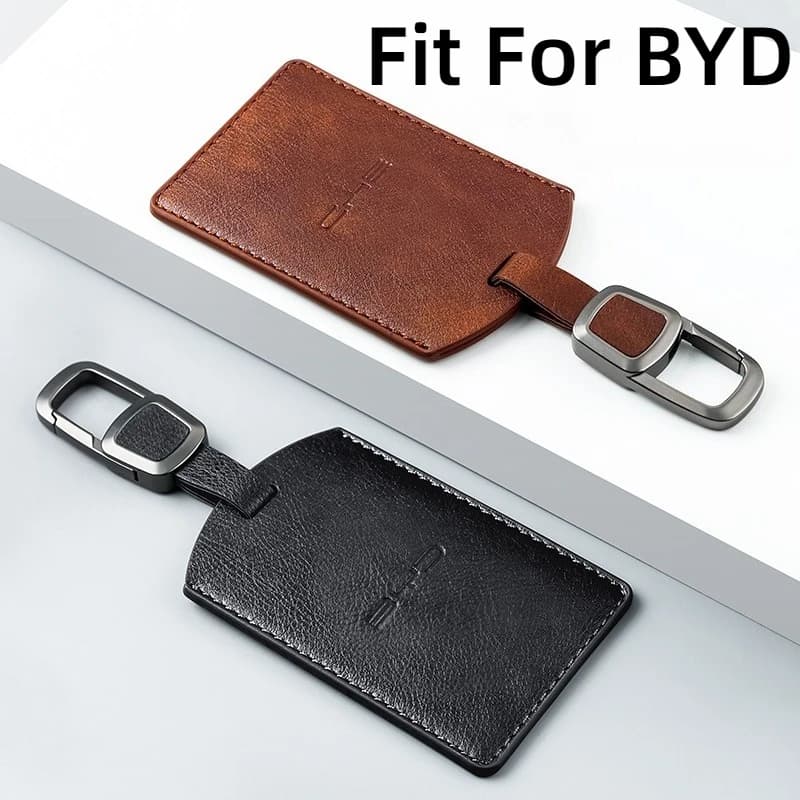 Misura per BYD Dolphin Seagull Song Pro Qin Plus Porta carte chiave per auto Custodia per smart card NFC Guscio protettivo in pelle scamosciata
