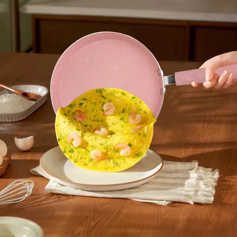 1 Non Stick Pink Frying Pan, Frying Steak, Bacon, Egg Cakes, Pan, Creative Cooker, Kitchen Tools