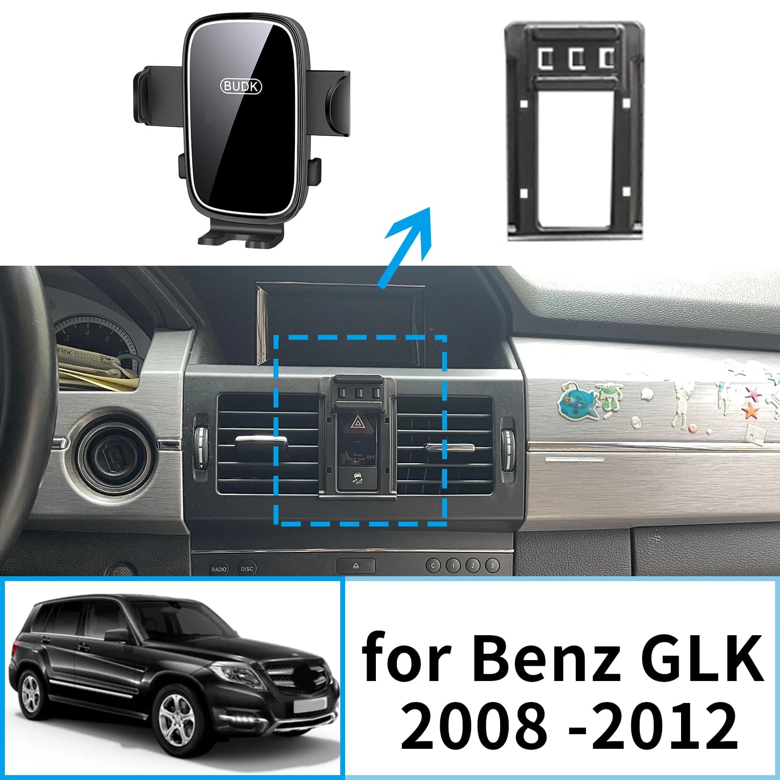 Car mobile phone support for Mercedes Benz GLK W204 X204 2008 2009 2010 2012 Navigation support Car accessories GPS bracket