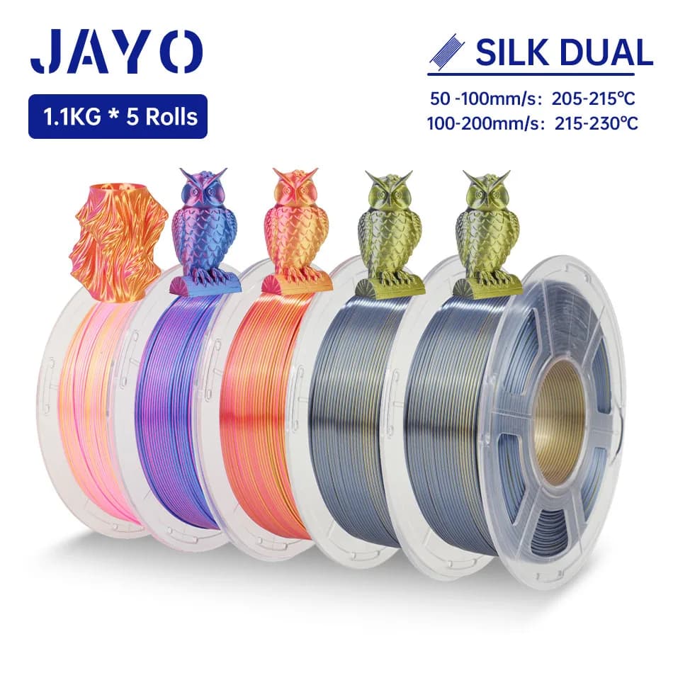JAYO Silk PLA+ Rainbow/PLA Rainbow 3D Printer Filament 1.75mm SILK PLA plus 3D double/triple color 1.1kg 5 rolls/set
