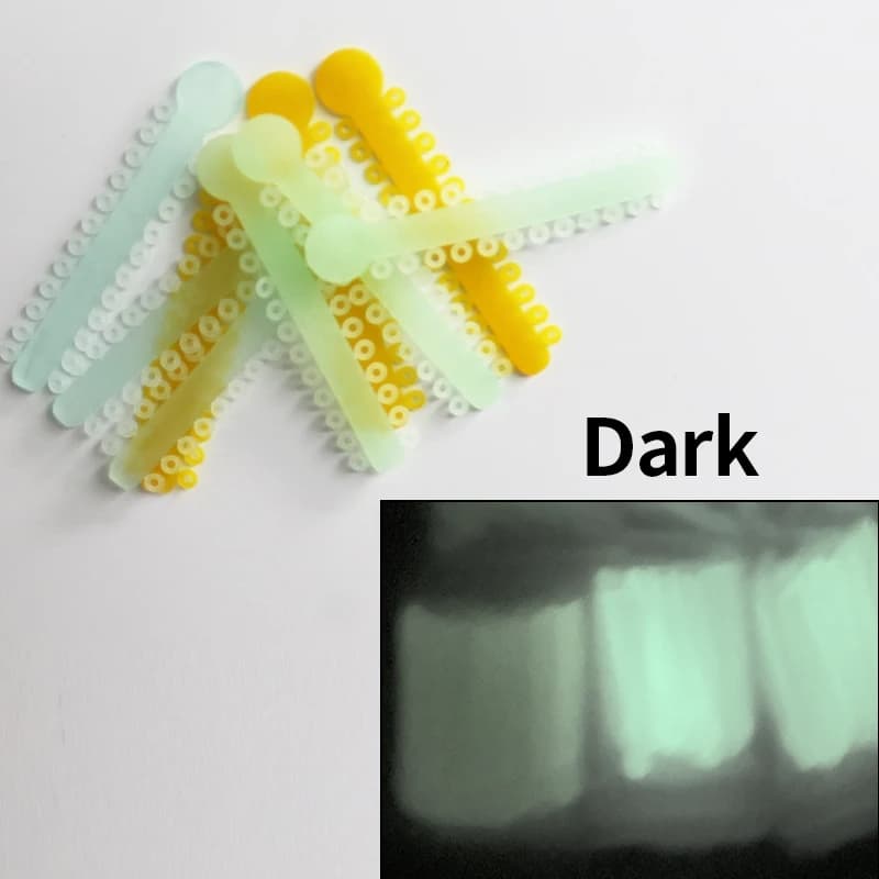 Legatura luminosa per luce notturna dentale O Tie / I Tie per tutore ortodontico Materiale dentale giallo blu verde