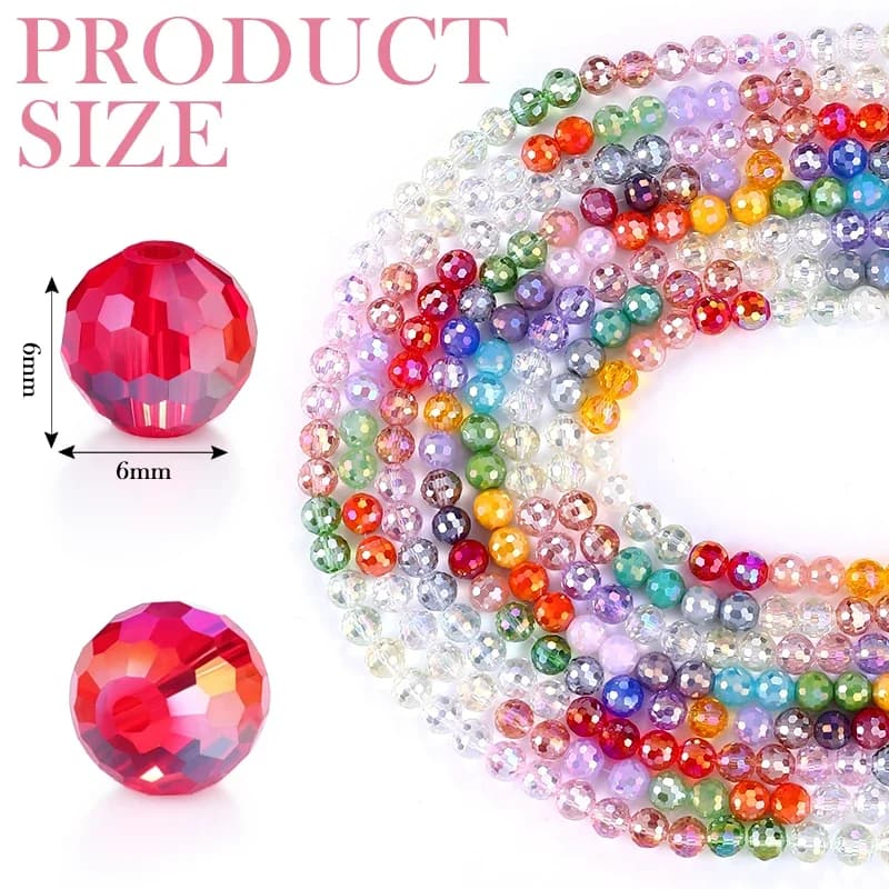 Perline di Cristallo Colorate Sfaccettate a Forma di Disco 8mm, Perline Rotonde in Vetro Elettroplaccato per Creazione di Gioielli e Fai-da-Te