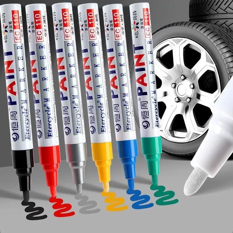 2 pezzi di vernice permanente colorata pennarelli colorati per pneumatici pennarelli per pneumatici per auto in gomma pennarelli ad asciugatura rapida impermeabili per rocce metalliche