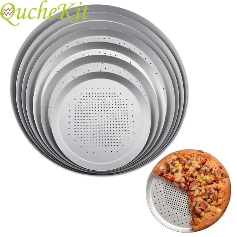 6 "9" 10 "11" 12 "13" 14 "15" Vassoio per pizza in alluminio antiaderente Teglia per pizza Piatto per pizza Piatti Supporto Bakeware Utensili da cucina Strumenti di cottura