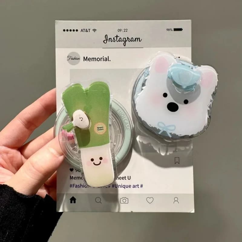 Coreano Carino Cane Scalogno Rotazione Per Magsafe Telefono Magnetico Griptok Grip Tok Supporto Per iPhone 16 15 14 Griptok Staffa di Supporto