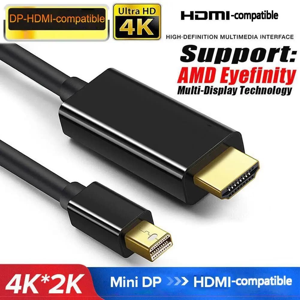 Adattatore Pro per cavo compatibile Thunderbolt 2 a HDMI con porta display Mini DP da 1,8 M per PC Proiettore HDTV Laptop