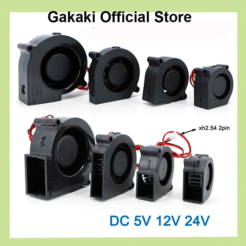 2Pin 4cm 5cm 6cm 7cm DC 5V 12V 24V 4020 5015 5020 6015 7530 Ventilatore Turbo Ventola di raffreddamento senza spazzole per stampante 3D Dispositivo di raffreddamento h