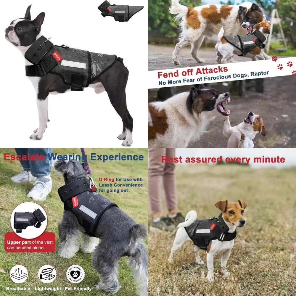 Gilet protettivo per cani con piastra flessibile in acciaio per difesa contro predatori e attacchi