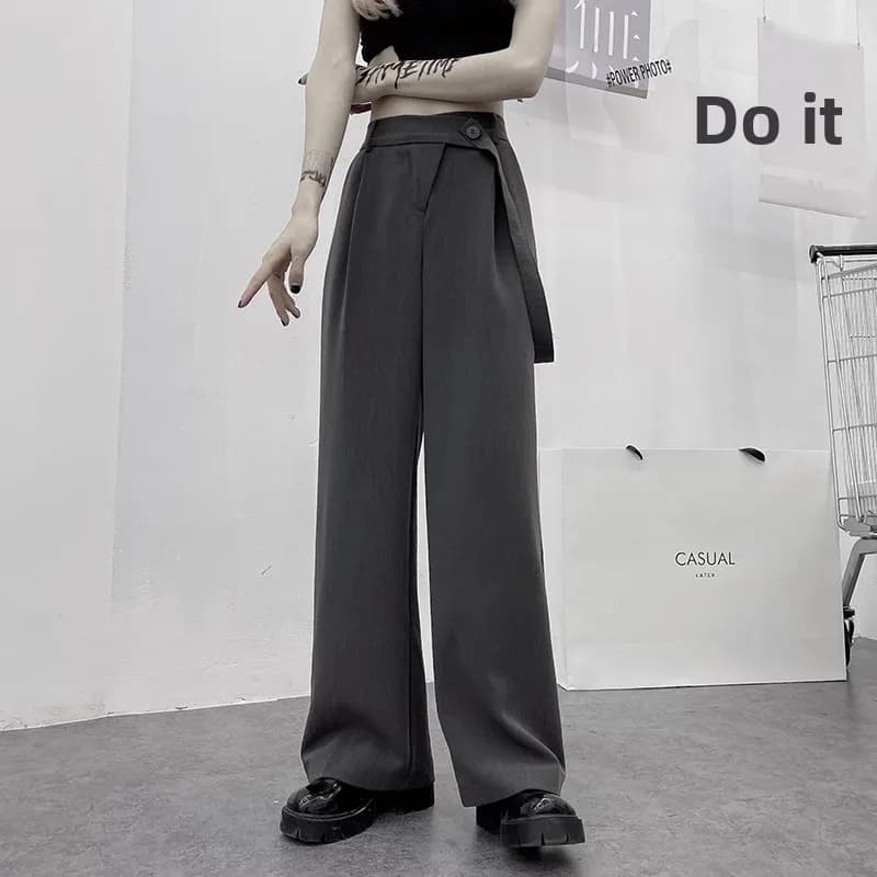 High Waist Wide Leg Suit Pants for Women Summer Sweet Cool Workwear High Street Trendy Loose Leggings Korean Sle Long Trousers