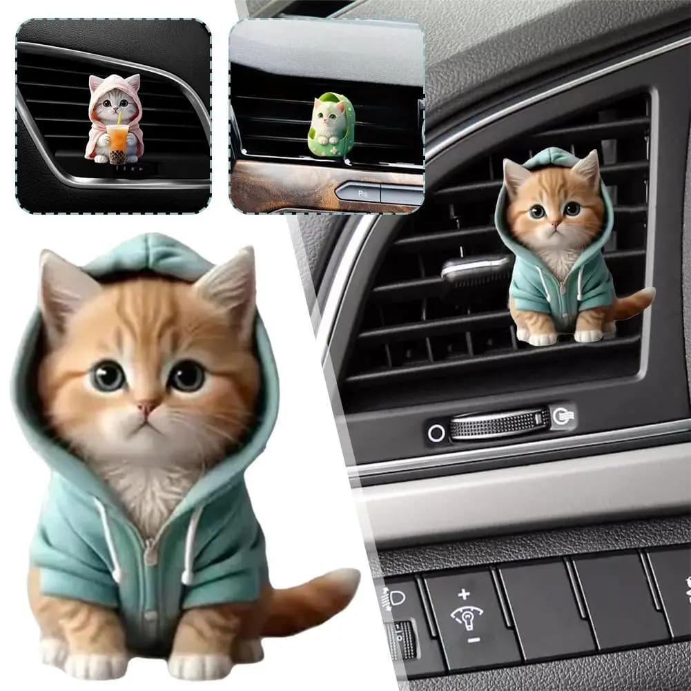 New Car Outlet Vent Perfume Pinze 2D Cat Deodorant Diffuser Conditioner Aromatherapy Perfume Clip Interior Decoration Car