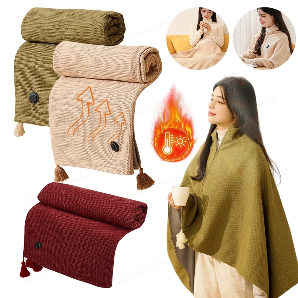 USB electric heated blanket Wearable heated cover Hot washable cover Open-air camping saddle cover in home office