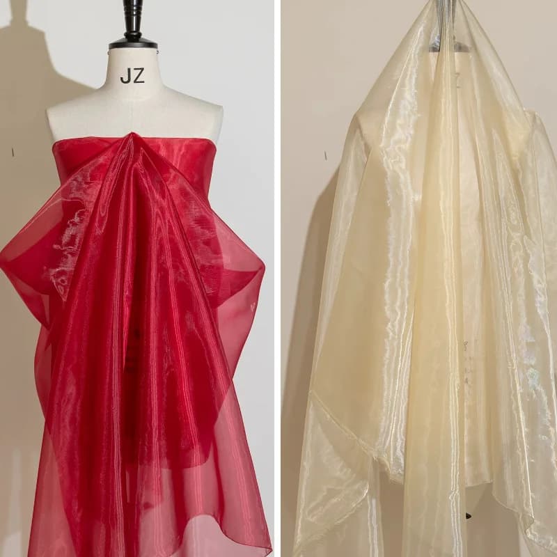 Liquid Shimmering Water Light Fabric Wedding Dress Designer Fashion Lightweight Breathable Silky Smooth Chinese Style Wholesale
