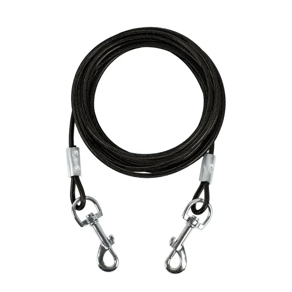 Outdoor Dog Tie Out Cable 3m/5m/10m Dog Leash Leads Cable Strong Pet Steel Wire Rope with PVC Coating for Camping Garden Ground