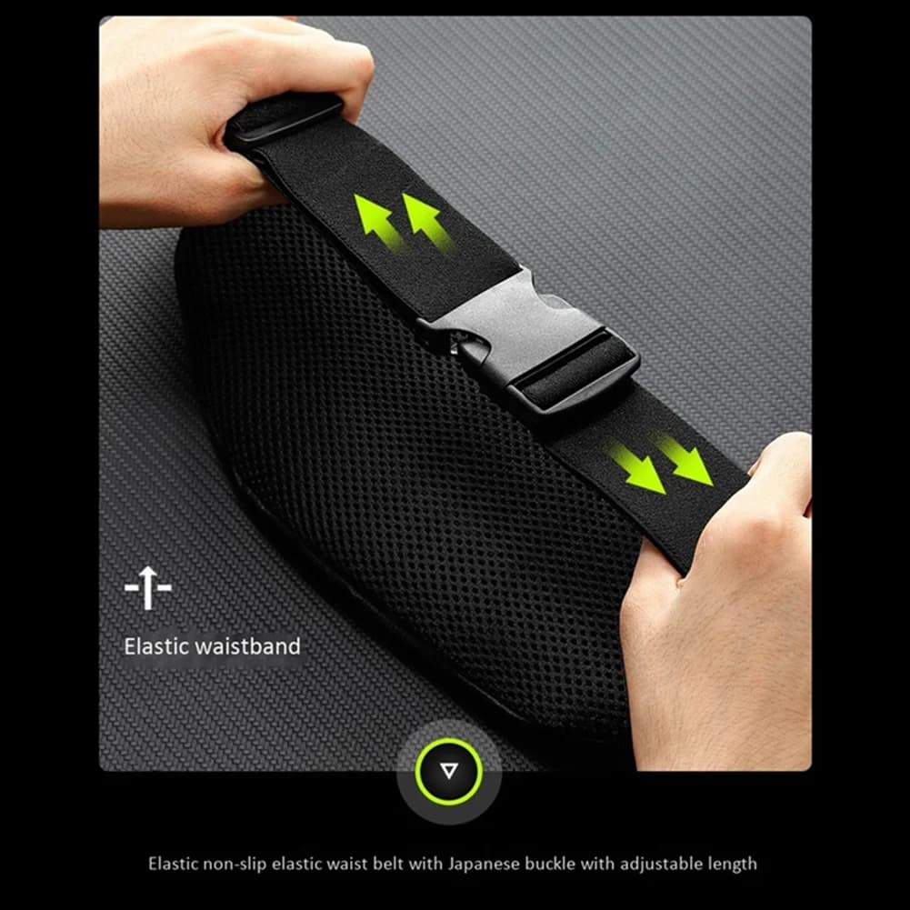 【CYBER MONDAY】 Unisex Sports Running Cycling Jogging Earphone Waist Belt Pack Bag Pouch Pocket-Black