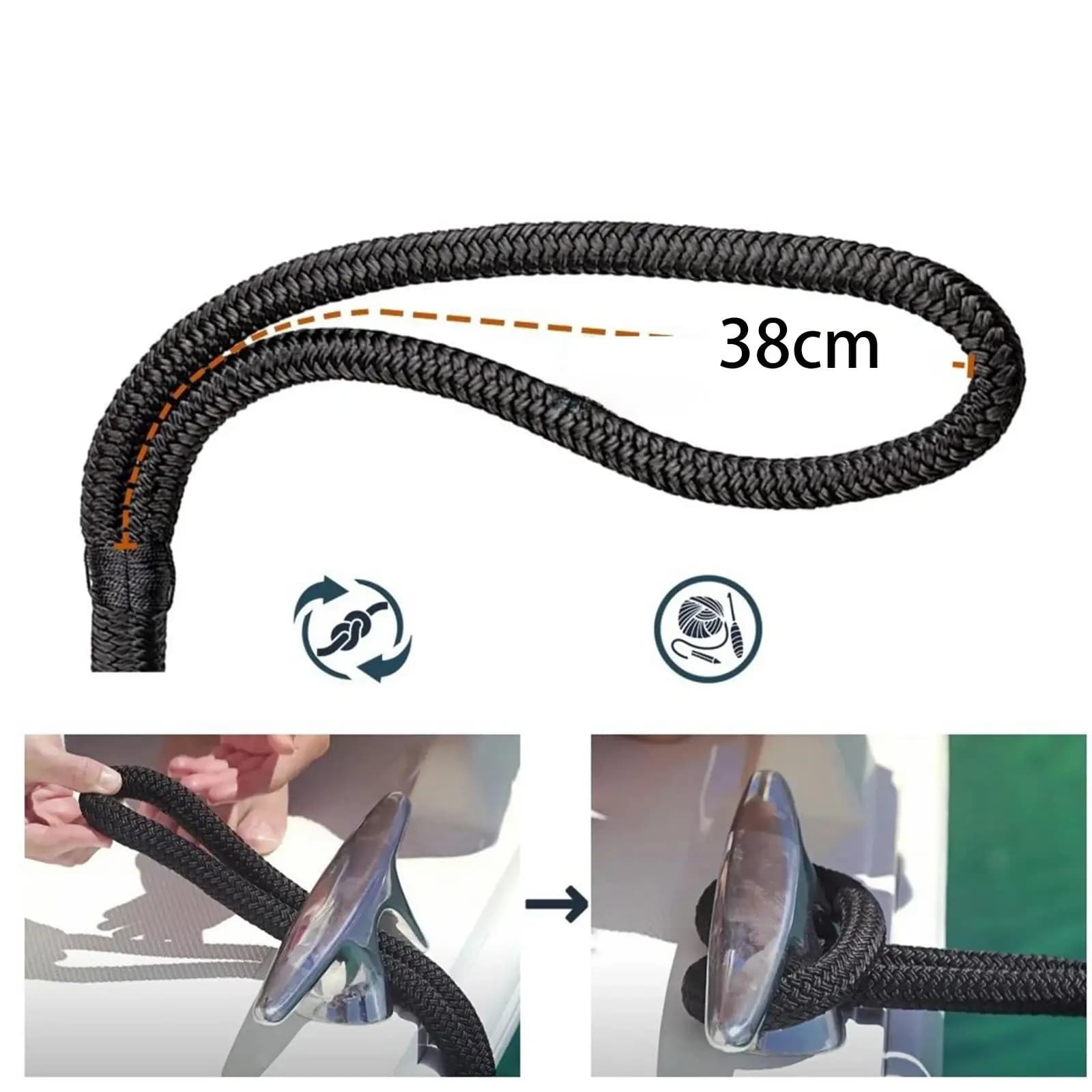 Portable Marine Docking Line High Tensile Nylon Rope Equipment for Boats and Yachts Dock Security