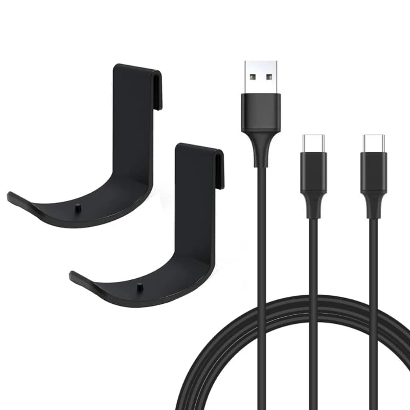 Maniglia di gioco staffe di stoccaggio gancio 2 in1 Set di cavi di ricarica per PS5/PS VR2 maniglia staffe per cuffie supporto di stoccaggio accessorio di ricarica
