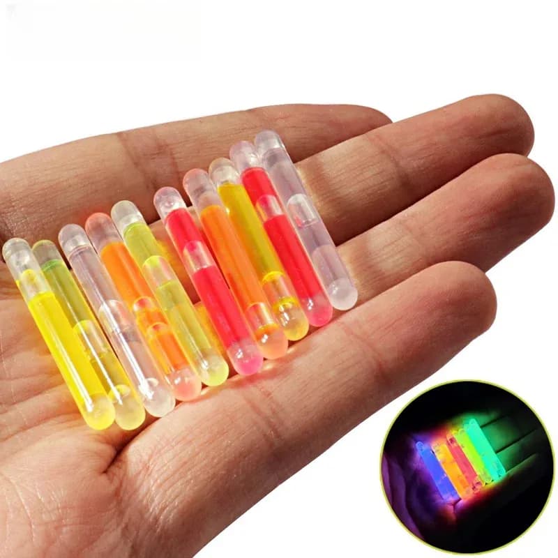 10pcs Fluorescent Glow Sticks 4.5x40mm for Rod Tips & Float Illumination Night Fishing Float Lights
