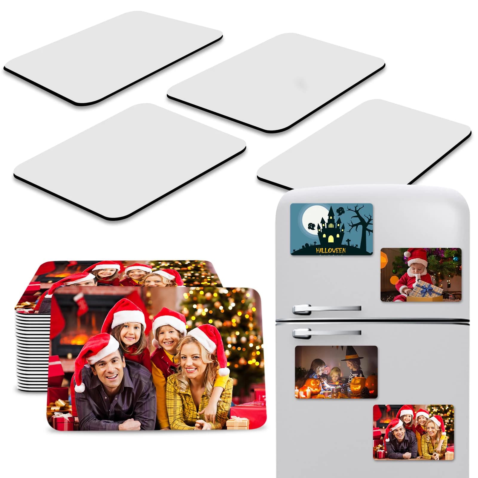 30 pz/set sublimazione spazi vuoti magneti per frigorifero prodotti grezzi sublimazione personalizzati per frigorifero cucina domestica decorazione dell'ufficio