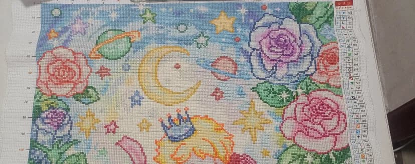 9ct 65X85cm Rose Prince Pre-Printed Cross Stitch Kit DIY Embroidery Set Handicraft Floss Needle Crafts