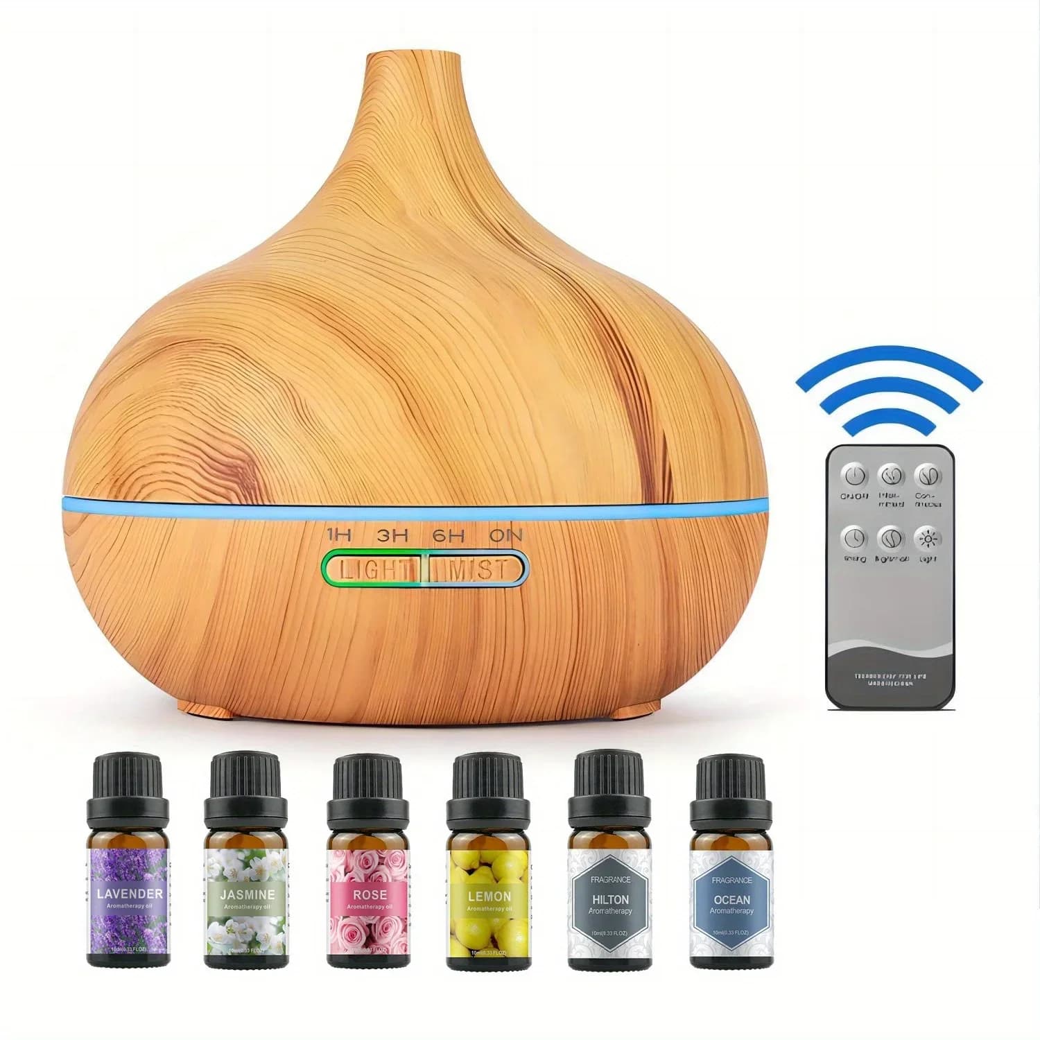 550 ml essential oils fragrance diffuser with set of 6 10 ml bottles, Lavender/Gelsomino/Rosa/Limone/Ocean - Excellent for home and office