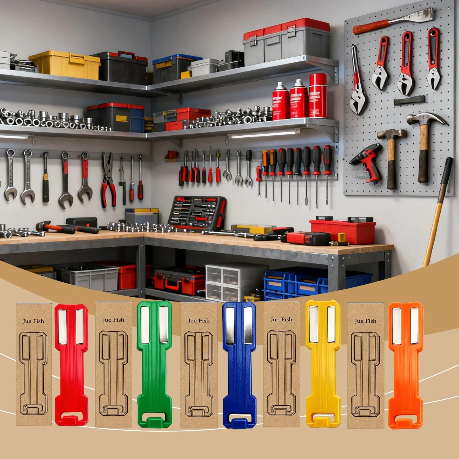 Supporto Magnetico 3D per Bombolette Spray, Installazione Senza Attrezzi, Organizzatore Salvaspazio per Garage, Officina, Cucina, Cassetta degli Attrezzi