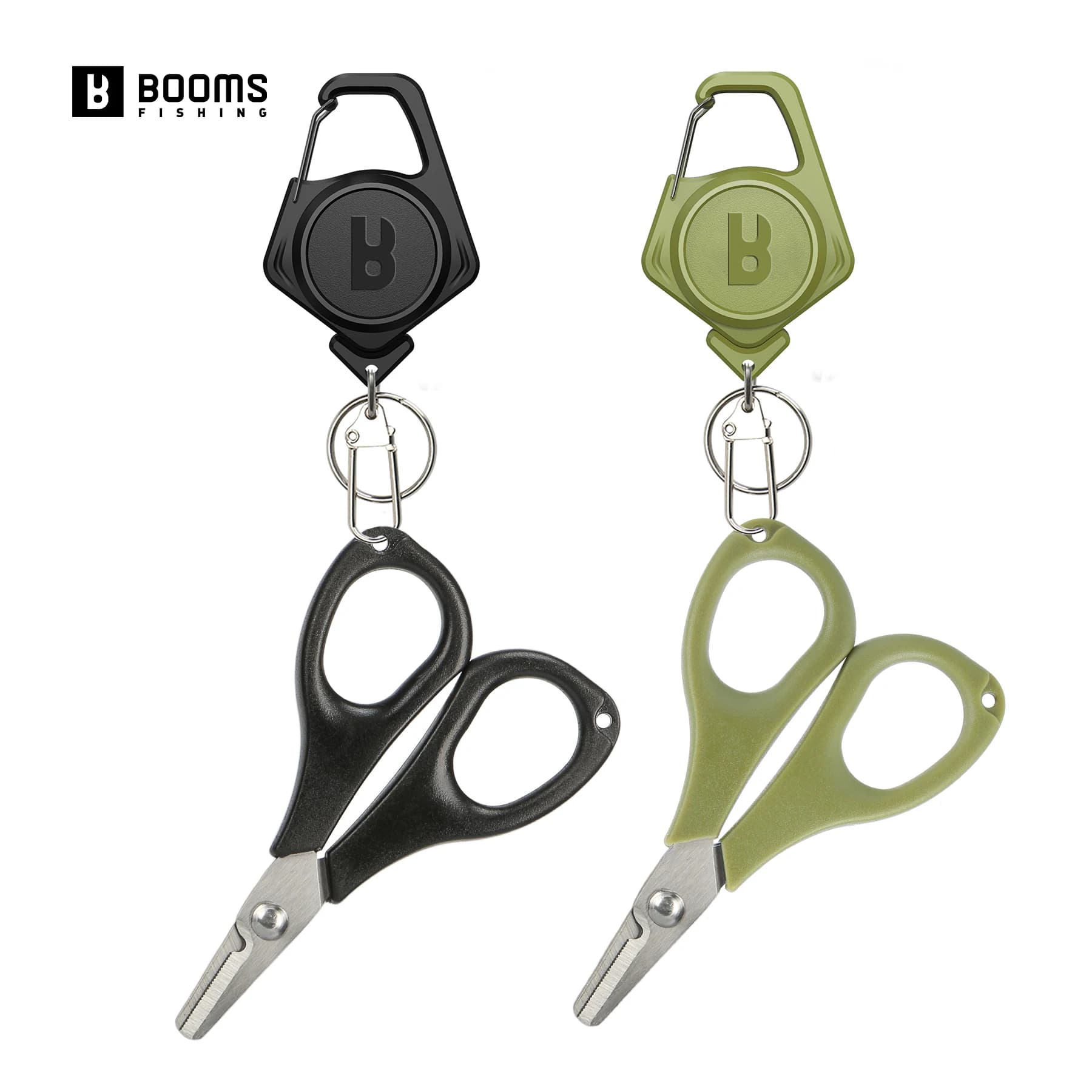 Booms Fishing XW80 Trek Line Scissors Fishing line Scissors with retractable badge holder Moschettone equipment boxes Accessories