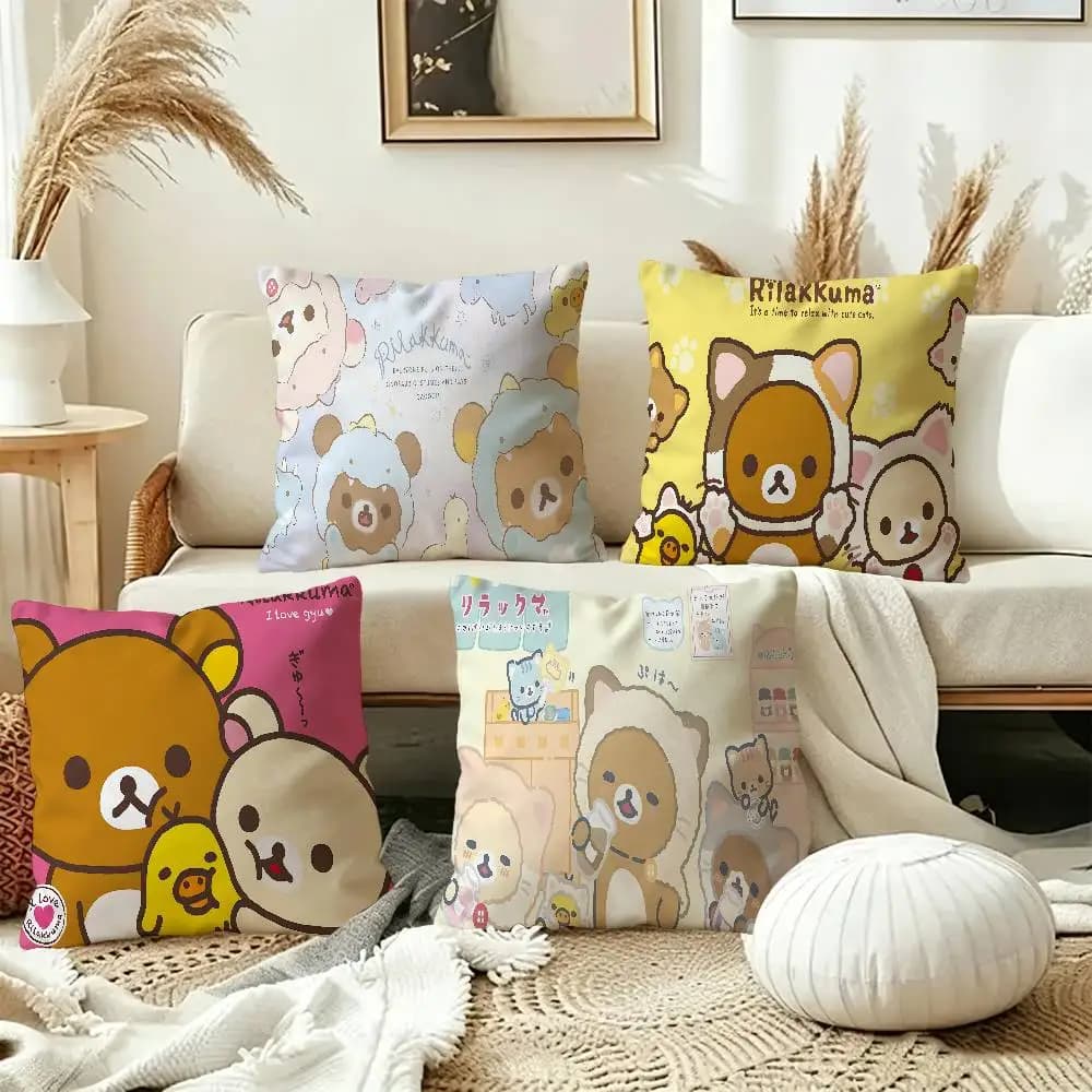 Cute Rilakkuma Pillow Gifts Home Office Furnishings Bedroom Sofa Car Cushion Cover case 45x45cm