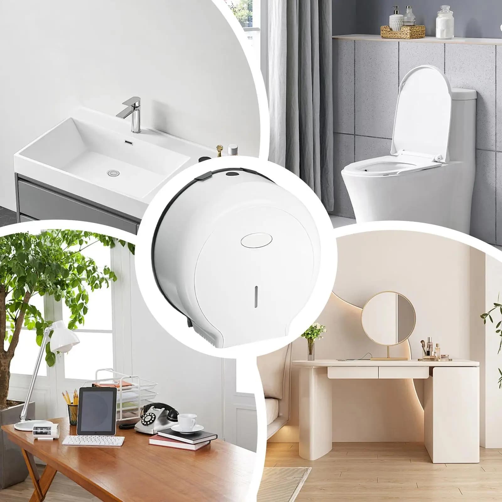 Commercial Toilet Paper Dispenser Large Wall Mount No Drill Dispenser With Key Toilet Roll Holder For Bathroom Home Hotel Office