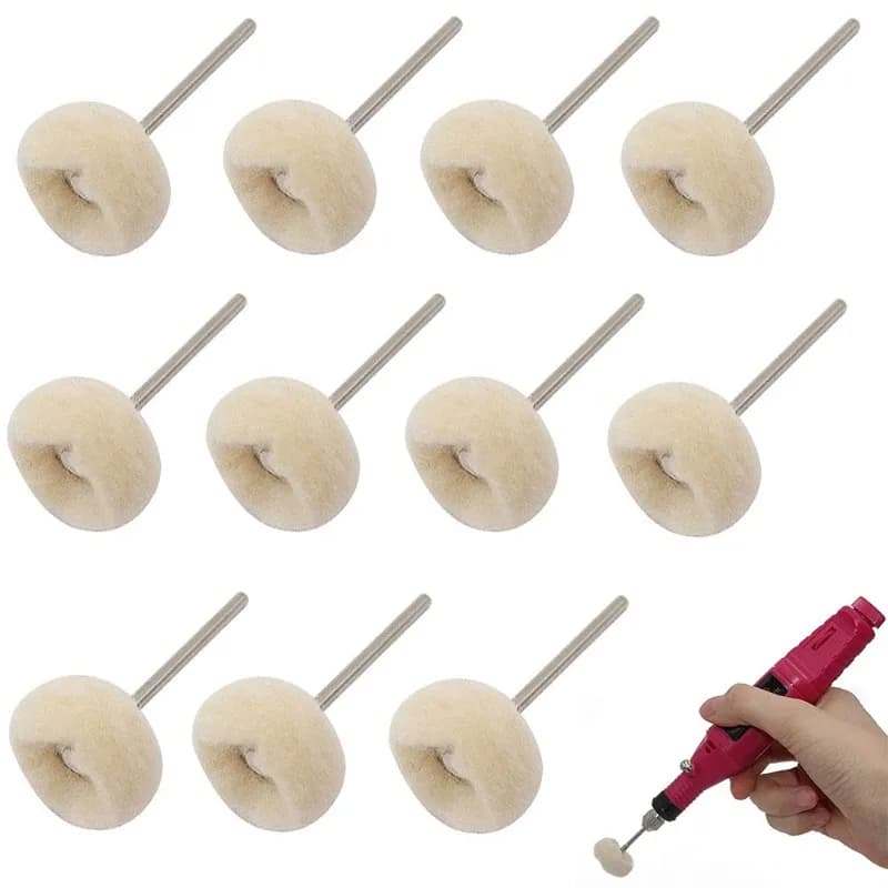 Set di 15 Mini Dischi Abrasivi in Feltro con Gambo da 3mm, Ruote Lucidanti per Metallo, Spazzole per Trapano, Accessori per Utensili Rotanti