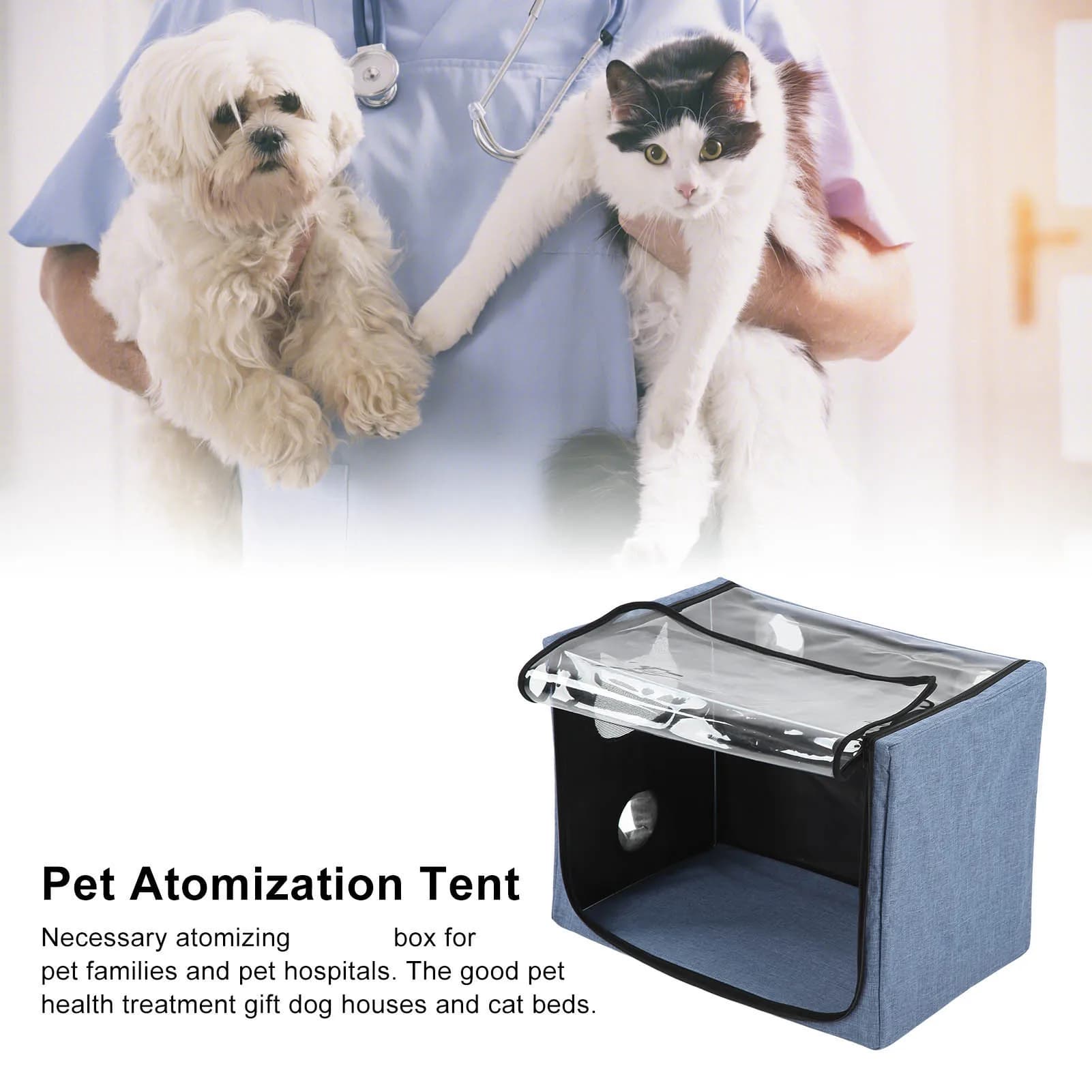 Box Atomizzatore Pieghevole per Animali Domestici, Box Atomizzatore Portatile in Tessuto Oxford per Toelettatura di Cani e Gatti