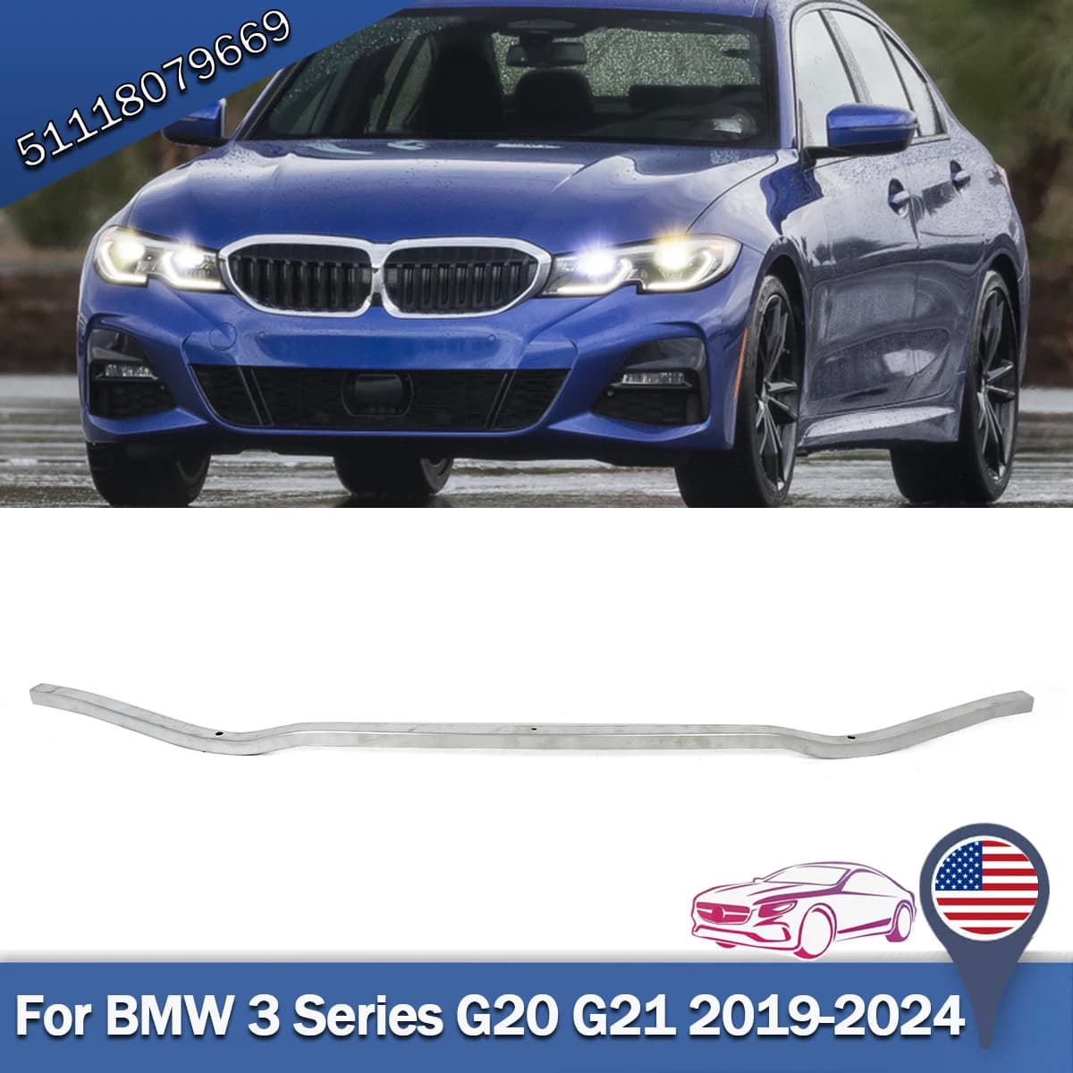 NUOVO Per il 2019-24 BMW Serie 3 G20 Paraurti anteriore Staffa inferiore 51118079669