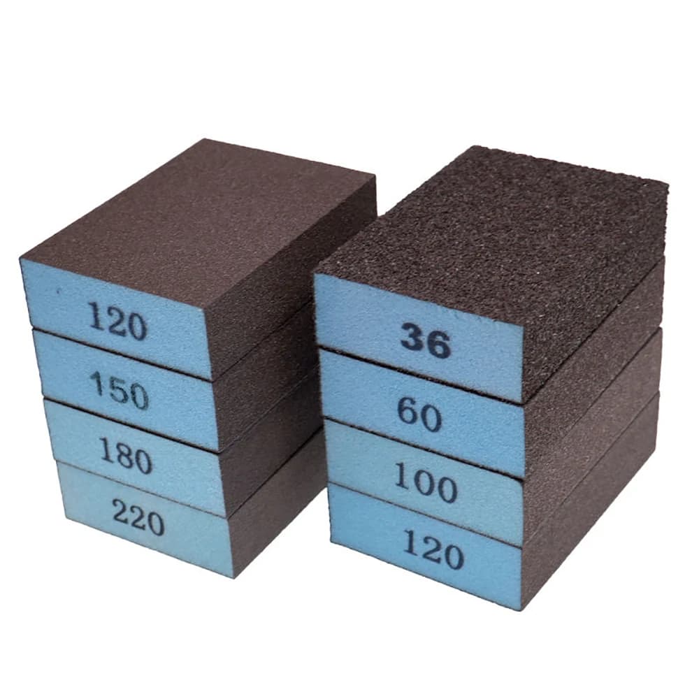 5 pezzi (36 60 80 100 120 150 180 220) Spugne per levigatrice a grana media fine grossolana per cartongesso in legno Spugna per carta vetrata in metallo