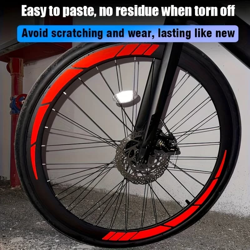 8, bicicletta da strada riflettente con decorazione ruota, modifica ruota lama bicicletta adesivo riflettente fai da te,