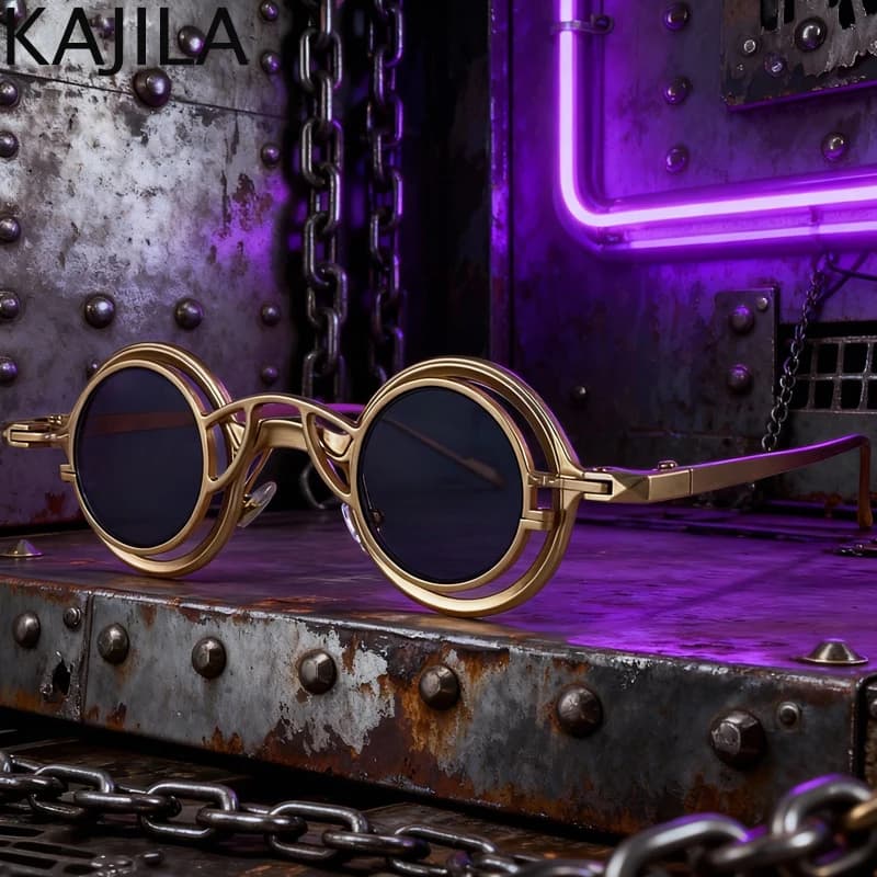 Clip On Removable Round Steampunk Sunglasses Men 2026 Luxury Brand Vintage Small Frame 2 In 1 Sun Glasses Prescription Eyewear