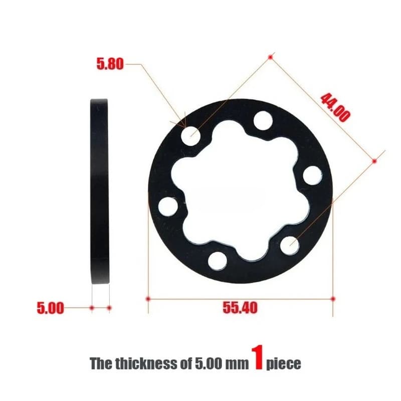 E-Bike Bike Scooter elettrico Guarnizione freno Distanziatore 6 fori Rondella disco 2/2.5/4/5mm Freno bicicletta Parti di biciclette